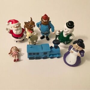 Vintage Rudolph the Red-Nosed Reindeer PVC Figure Lot 8pc Set Flaws